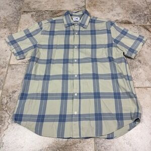 NN07 No Nationality Mens XL Plaid Button Up Shirt Short Sleeve Casual Preppy